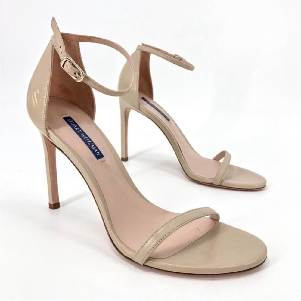 Stuart Weitzman Nudistsong Strap Bambina Nappa Leather Open Toe 110mm Sandal